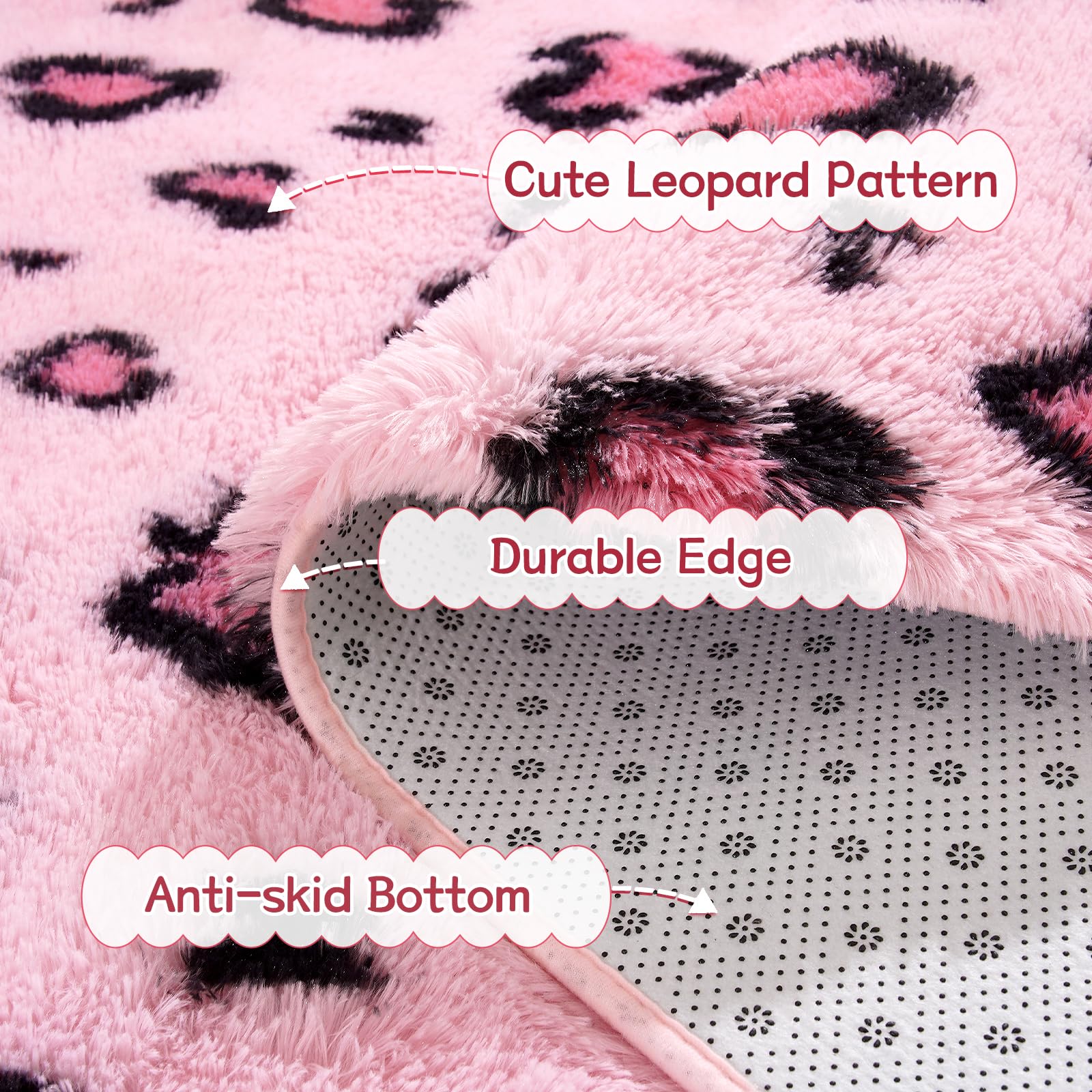 Leopard Rugs, Soft Bedroom Rugs - Fluffy Living Room Rugs, Girls Room Decor