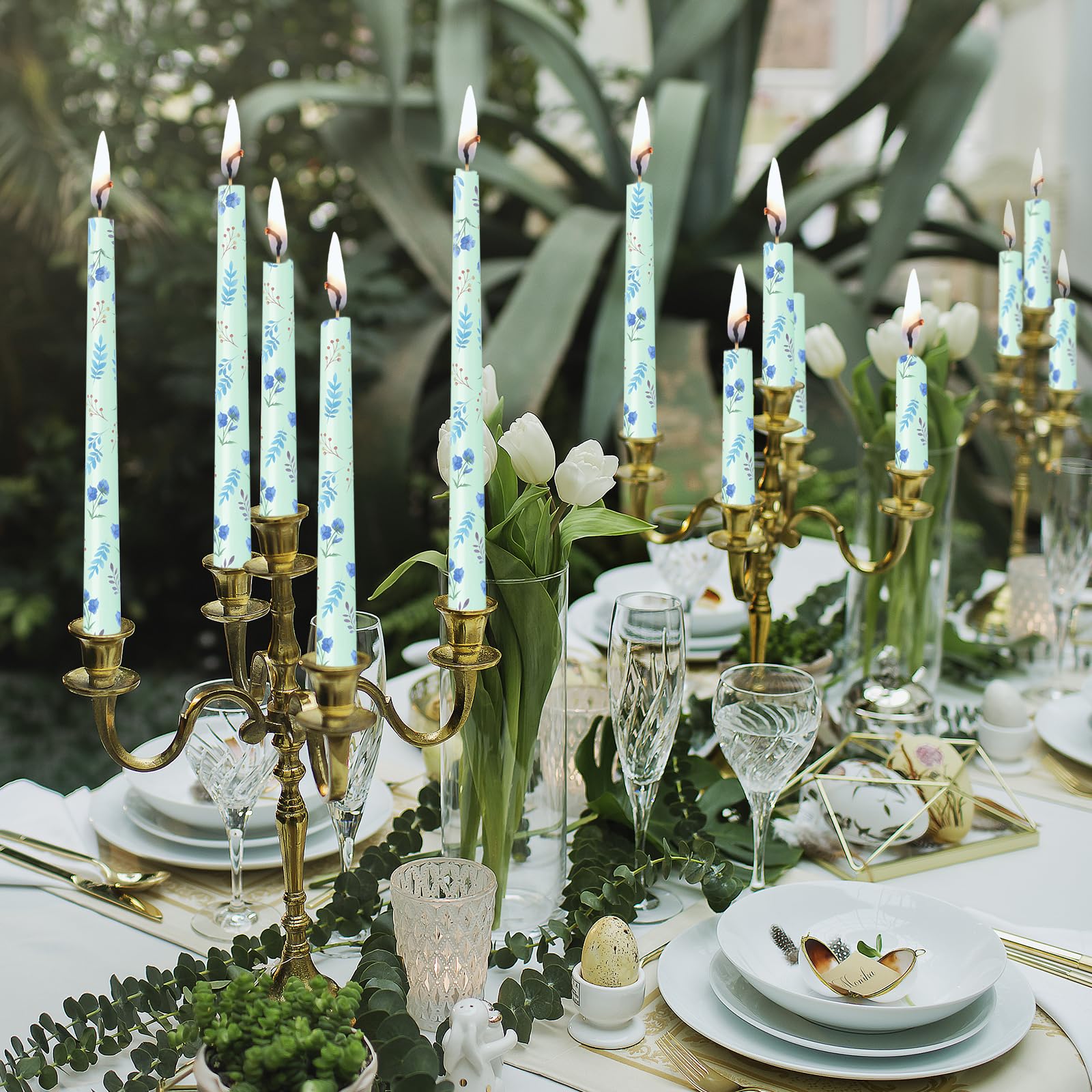 Smokeless Dripless Long Candlesticks, Unscented Tapered 10-Inch