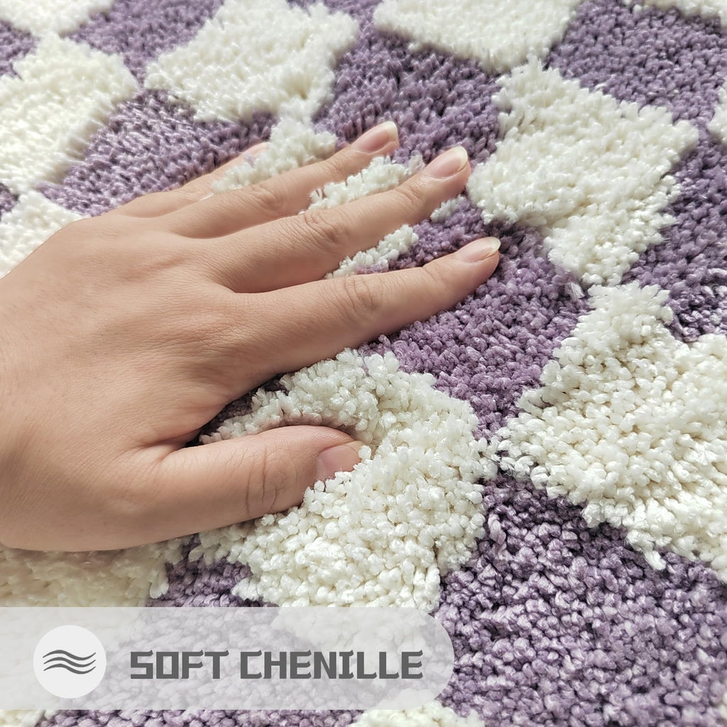 Cute Bath Mat for Bathroom Soft Super Absorbent Non Slip TPR Backing, Quick Drying, Machine Washable Bath