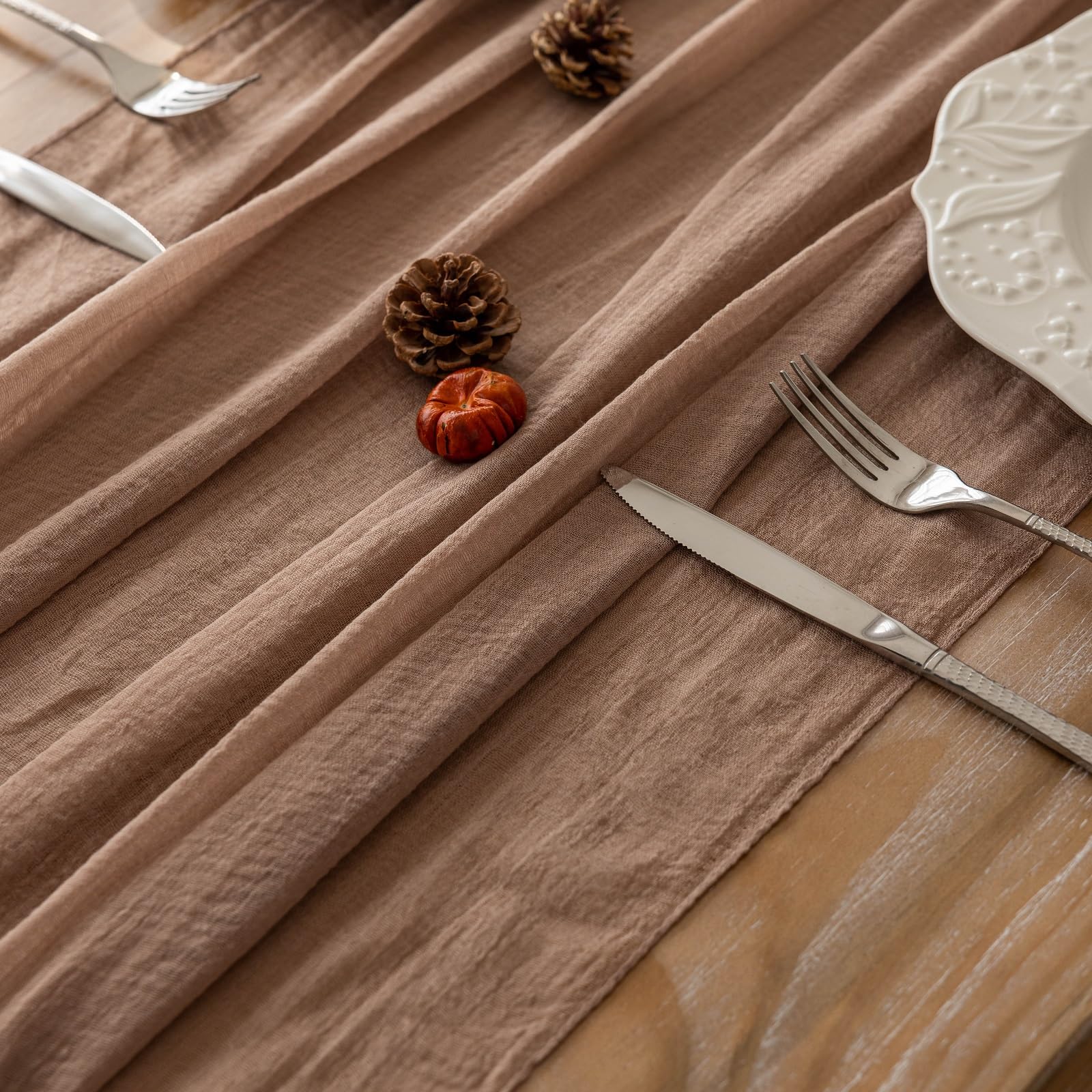 Table Runner Cheese Cloth Rustic Gauze Cheesecloth Table Runner 120 Inch 10 FT Sheer Boho Home Decorations