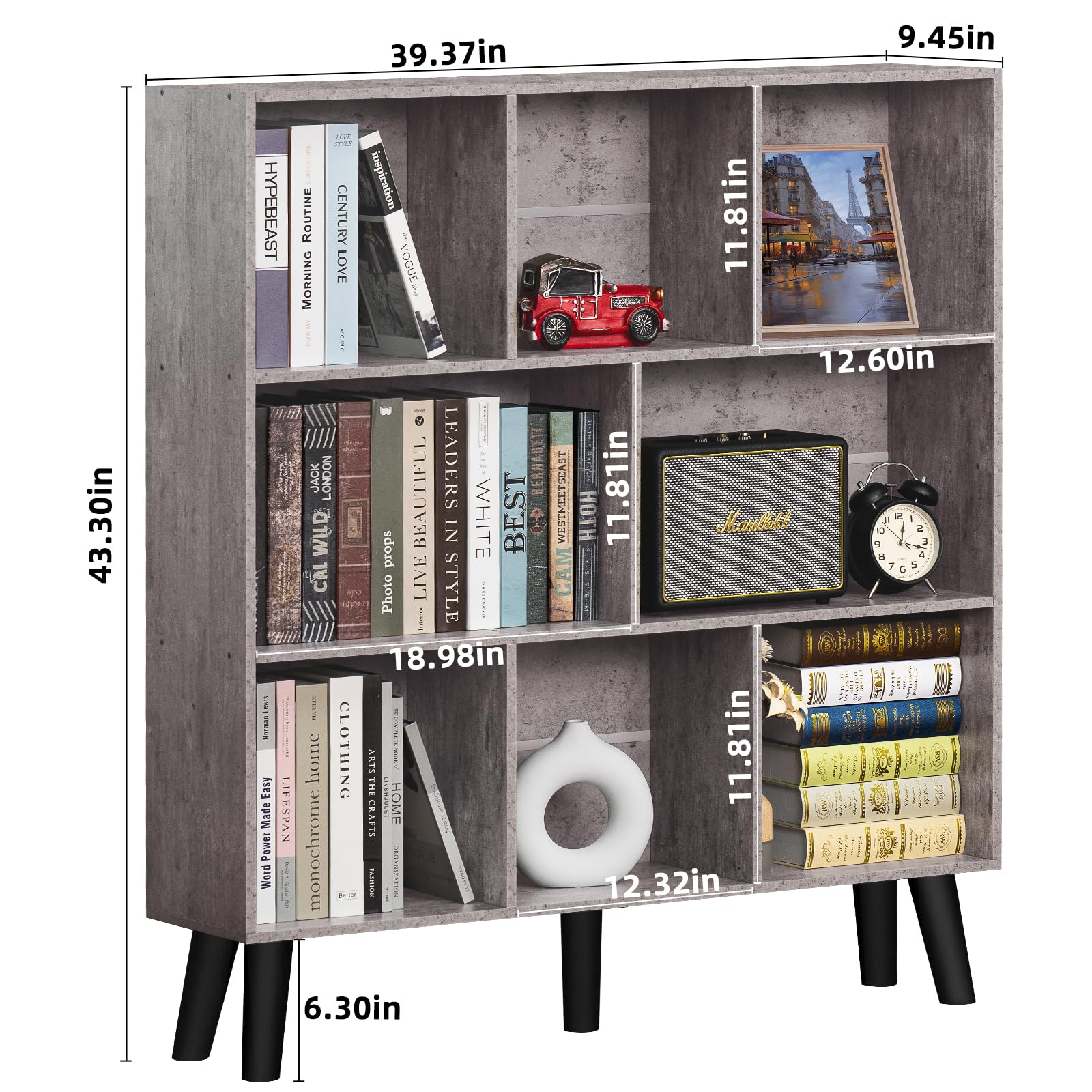 Modern Bookshelf - Large Freestanding Open