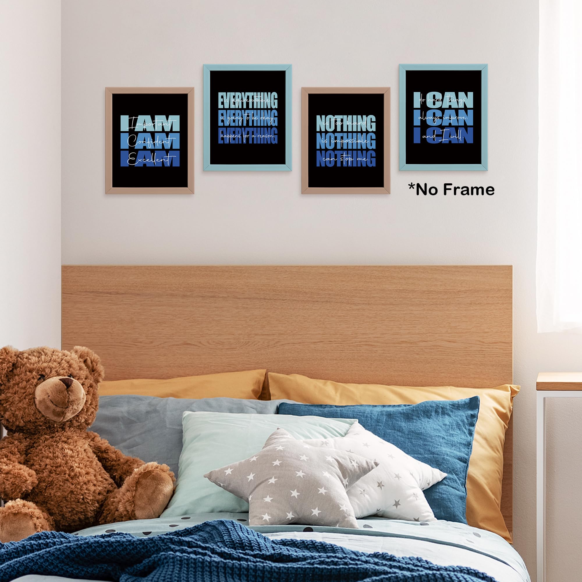 Set of 4 Inspirational Posters â€?Motivational Wall Art for Teen Girls & Women (8x10)