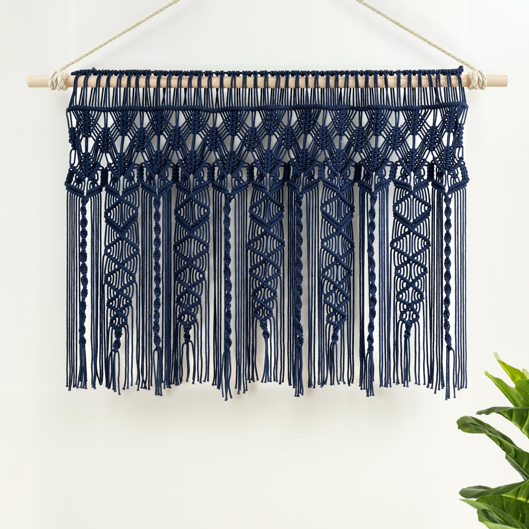 Lush Decor Boho Macrame Textured Cotton Valance Curtain