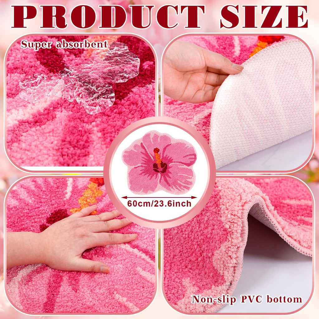 Flower Shower Mat Summer Bathroom Rug Flower Shape Shower Mat Door Cute Bath Summer Bathroom Decoratio Non Slip Washable Bath Rug