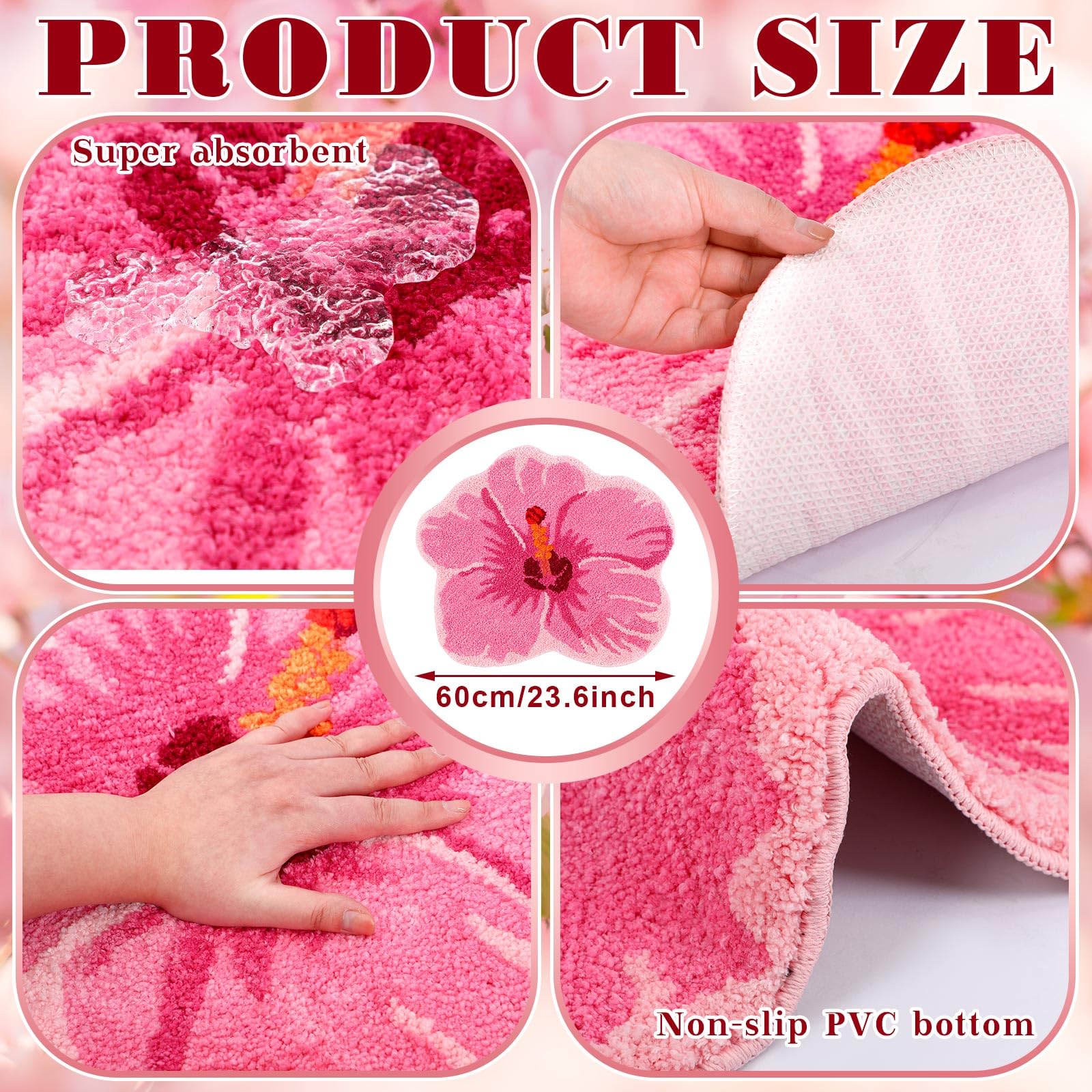 Flower Shower Mat Summer Bathroom Rug Flower Shape Shower Mat Door Cute Bath Summer Bathroom Decoratio Non Slip Washable Bath Rug