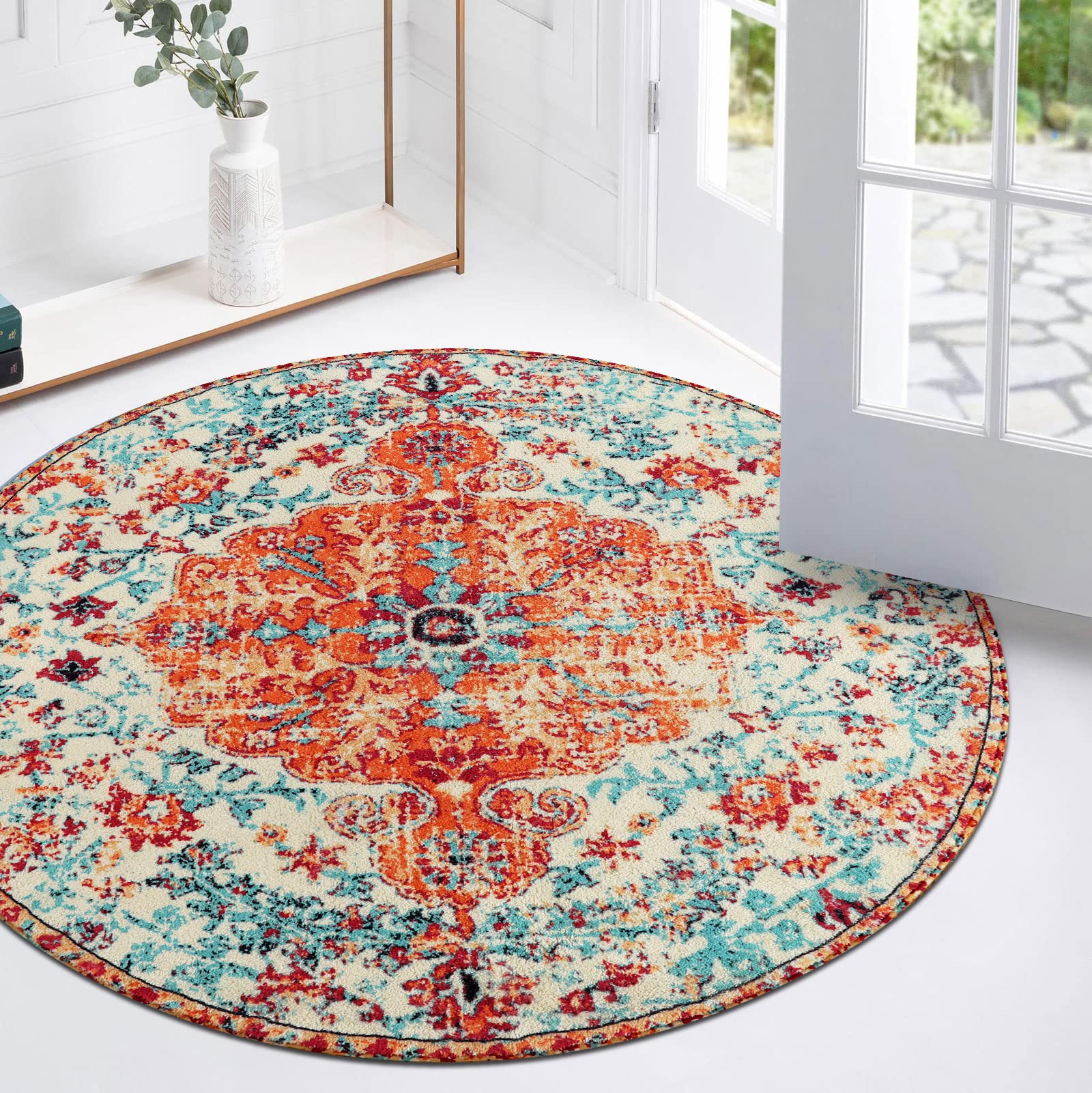 Floral Bohemian Medallion Area Rugs