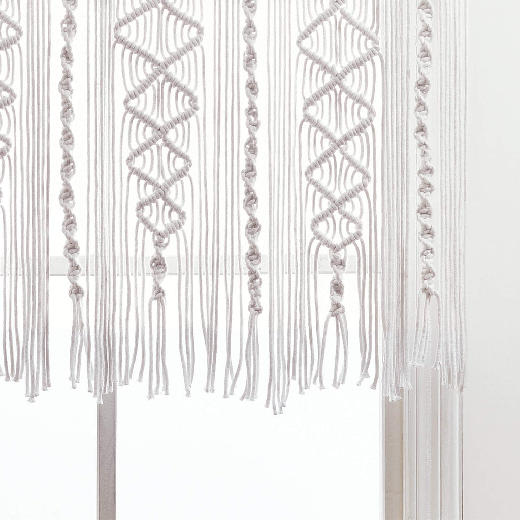 Lush Decor Boho Macrame Textured Cotton Valance Curtain