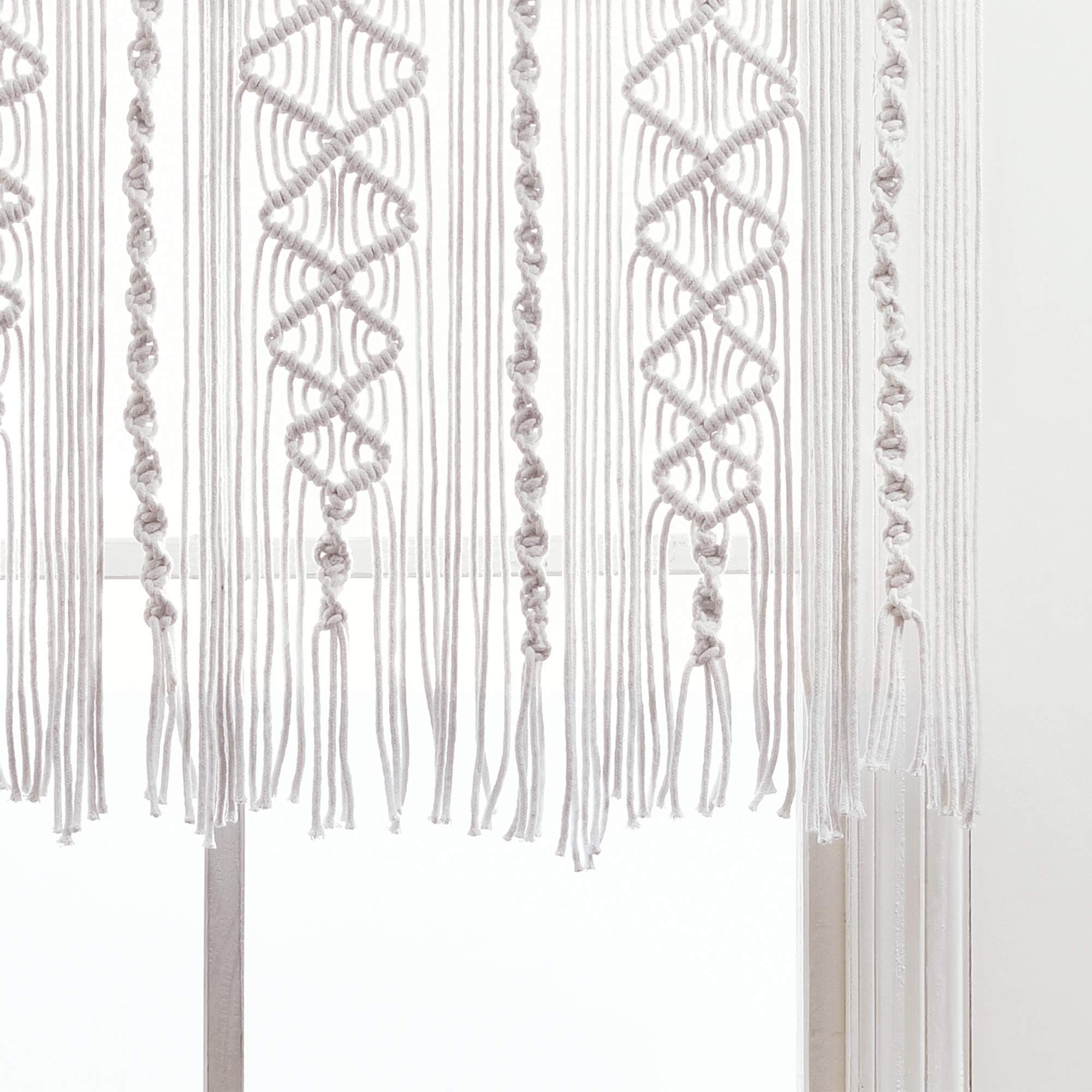 Lush Decor Boho Macrame Textured Cotton Valance Curtain