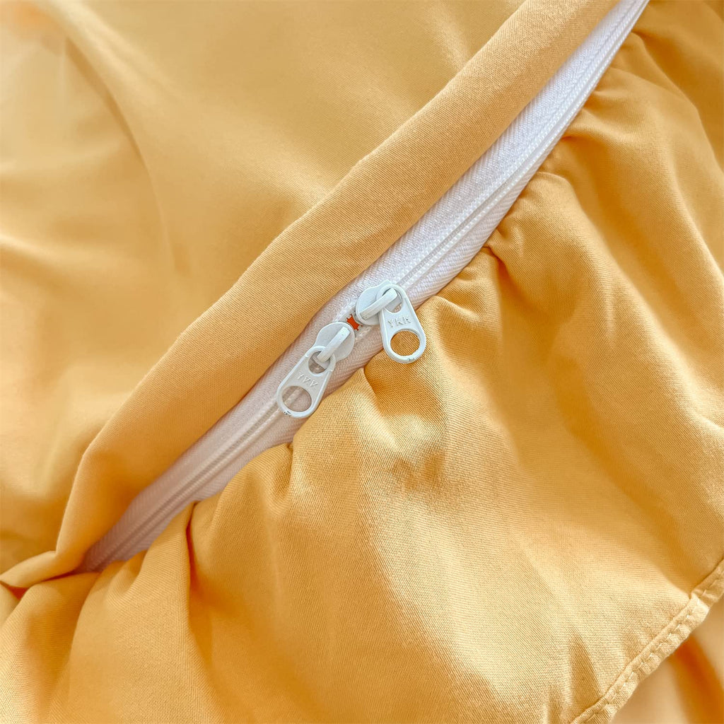 Chic Ruffle Lace Polyester Duvet Cover Set - Bedding-2 Piece Twin Duvet Cover with Zipper Closure - Ultra Soft and Light Weight