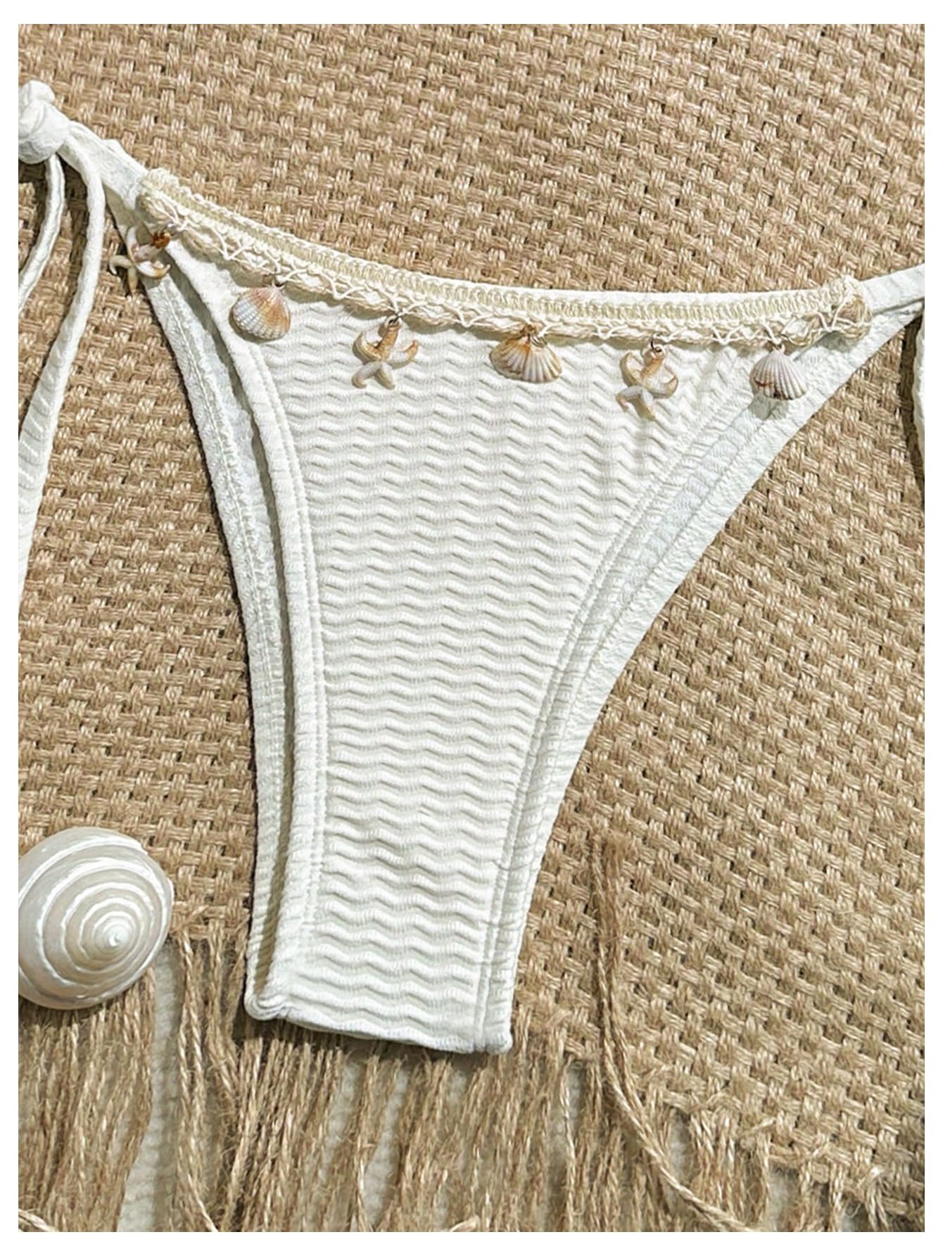 Women's 2 Piece Halter Triangle Bathing Suit Ribbed Bikini Swimsuits