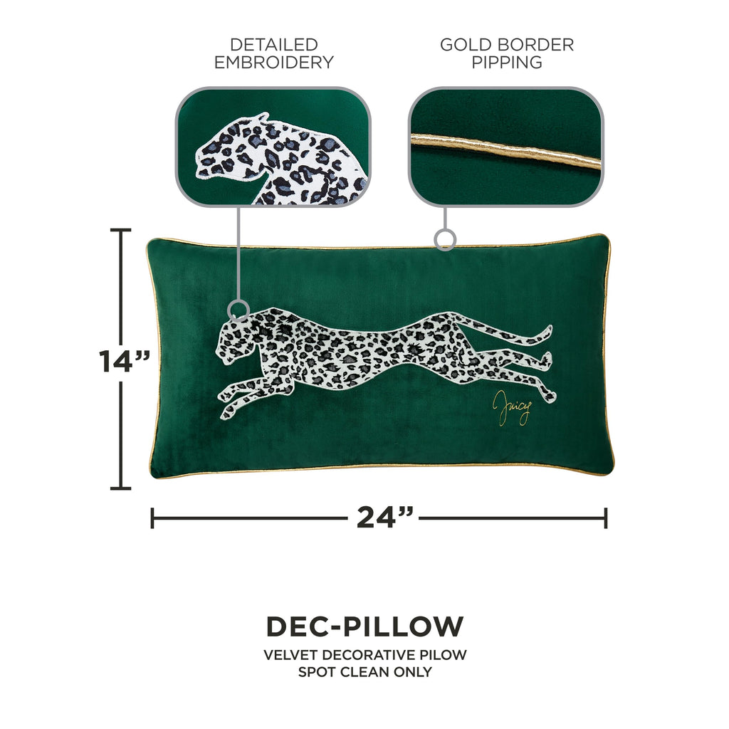 Juicy Couture Rectangle 1-Piece Living Room and Bedroom Décor, Decorative Accent, Premium Reversible Throw Pillow