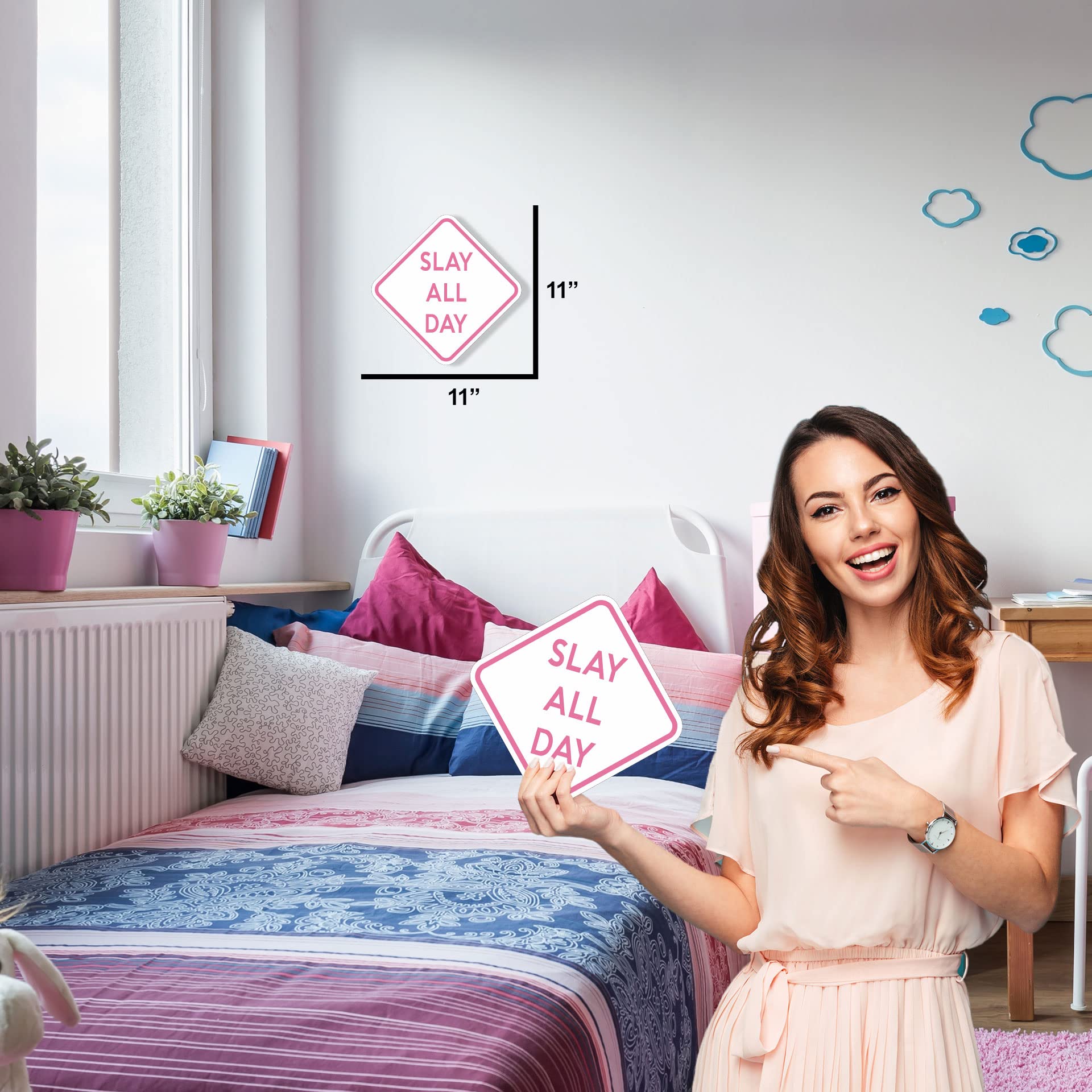 Slay All Day Funny Poster 11" x 11" - Funny Sign