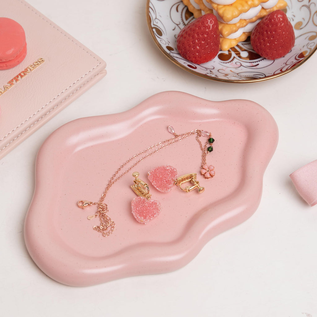 Cloud Trinket Dish, Chubby Jewelry Tray, Ceramic Jewelry Ring Trinket Dish for Rings Earrings Necklace Organizer