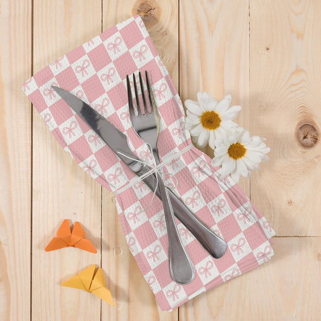 Coquette Pink Bow Girls Gifts Kitchen Dish Towels - Bathroom Decor, Trendy Hand Towels Kitchen Tea Towels Decorations, 16x24inch