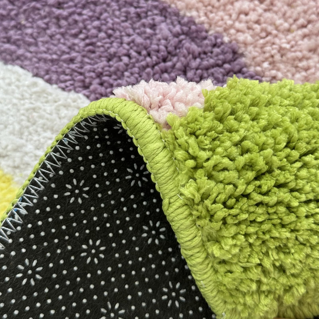 Rainbow Bathroom Rug Half Circle Bath Area Rug Doormat Rainbow Bath Mat Small Kids Room Throw Rug Water Absorbent Quick Dry 17.7"x27.6"