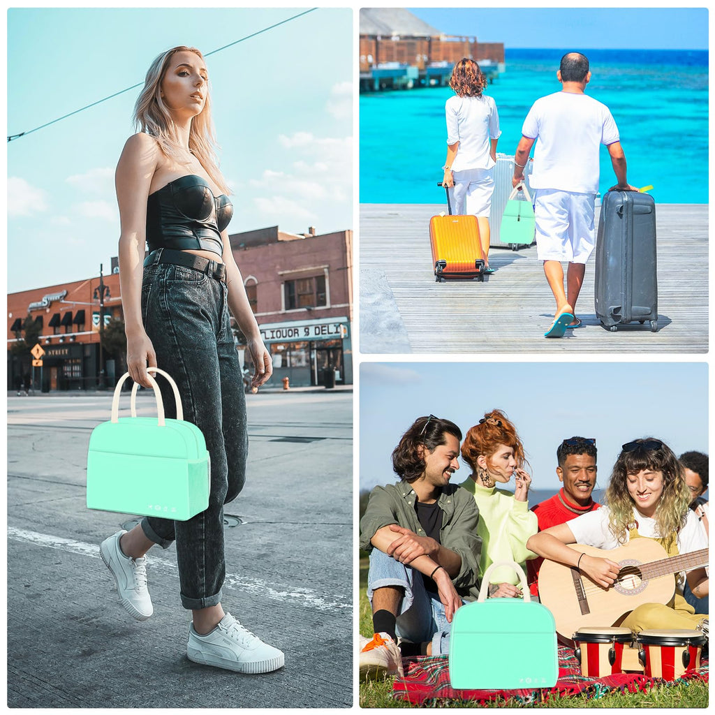 Reusable Insulated Lunch Tote Bag,Leakproof Food Handbags Case High Capacity