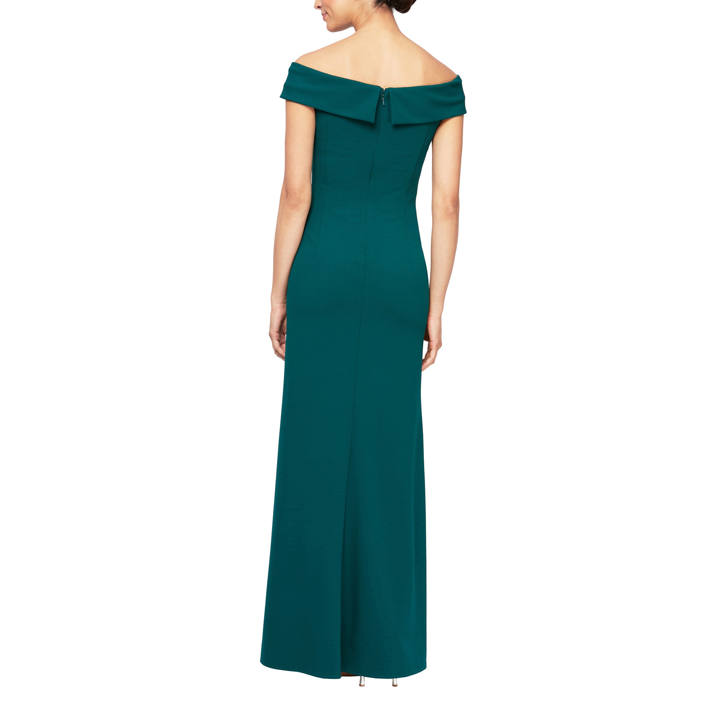 Alex Evenings 8160198 Long Off Shoulder Formal Beaded Dress