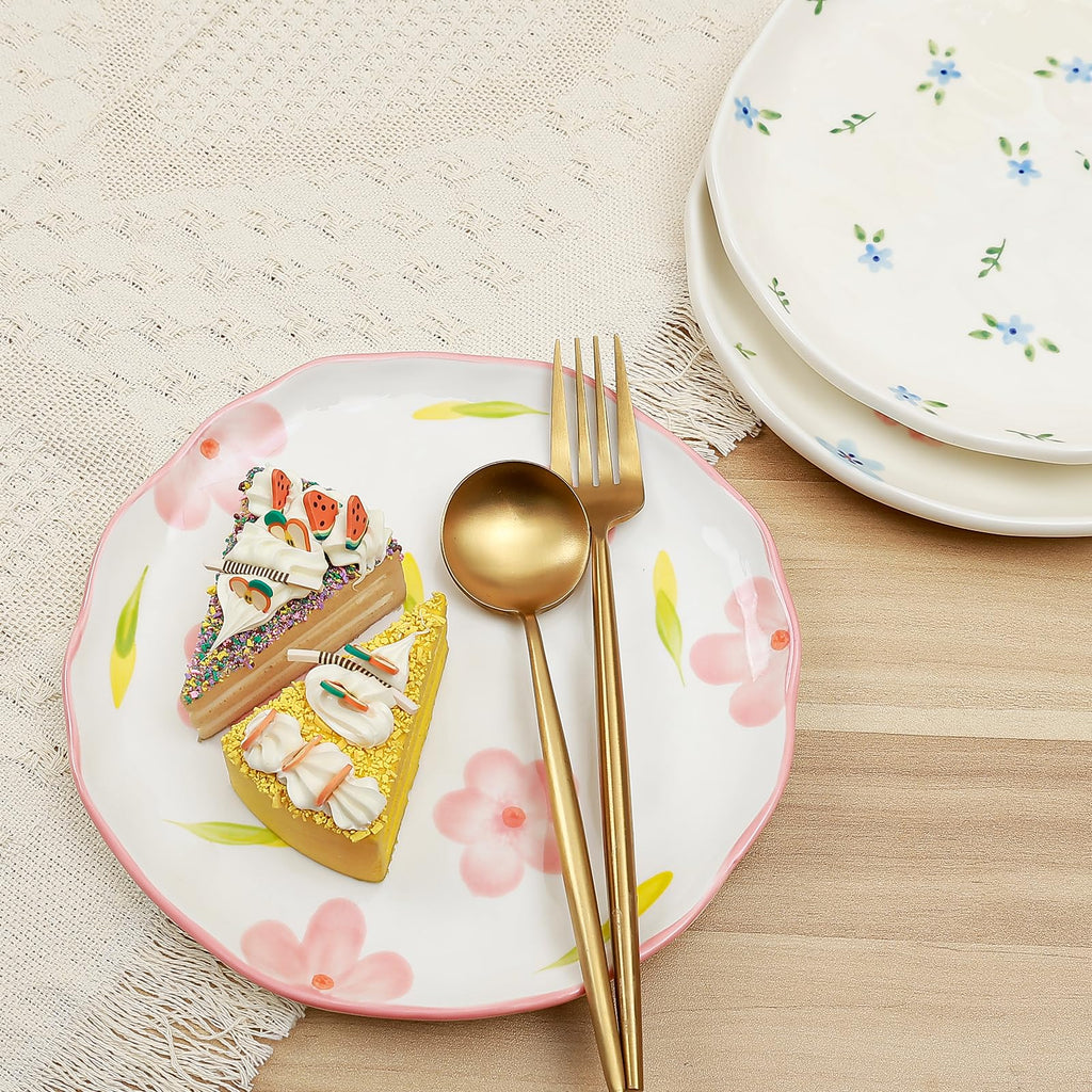 Ceramic Dinner Plates, 8" Modern Rustic Appetizer Plate