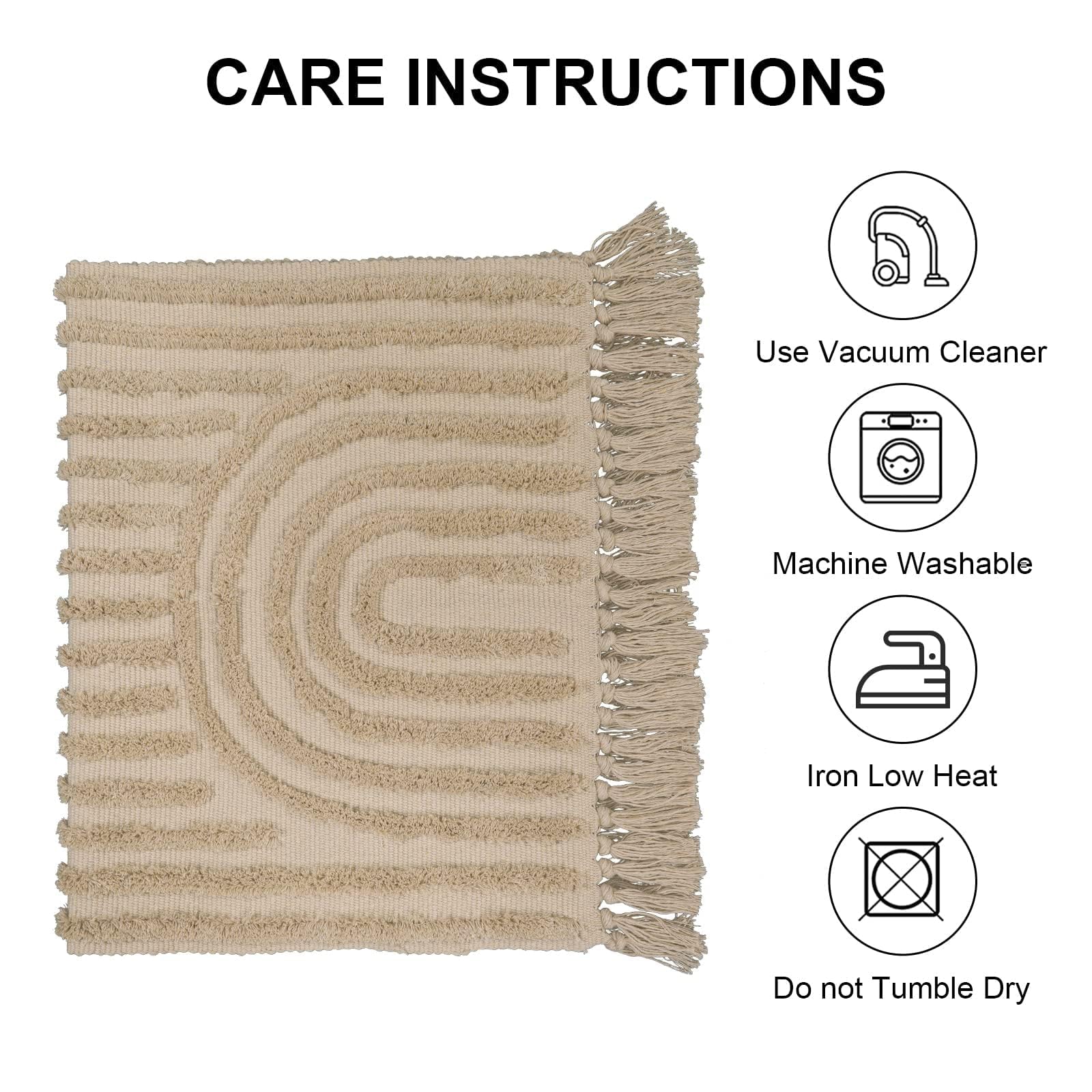 Washable Kitchen Runner Rug - Hand-Woven Bathroom Runner Rug with Tassels, Terracotta Entryway Runner Rug, Tufted Rainbow Bedroom Rug Runner, Hallway Rug for Laundry/Living Room