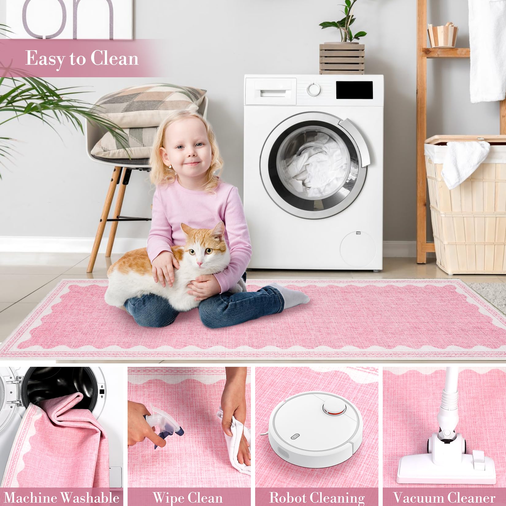 Scalloped Rug Soft Carpet