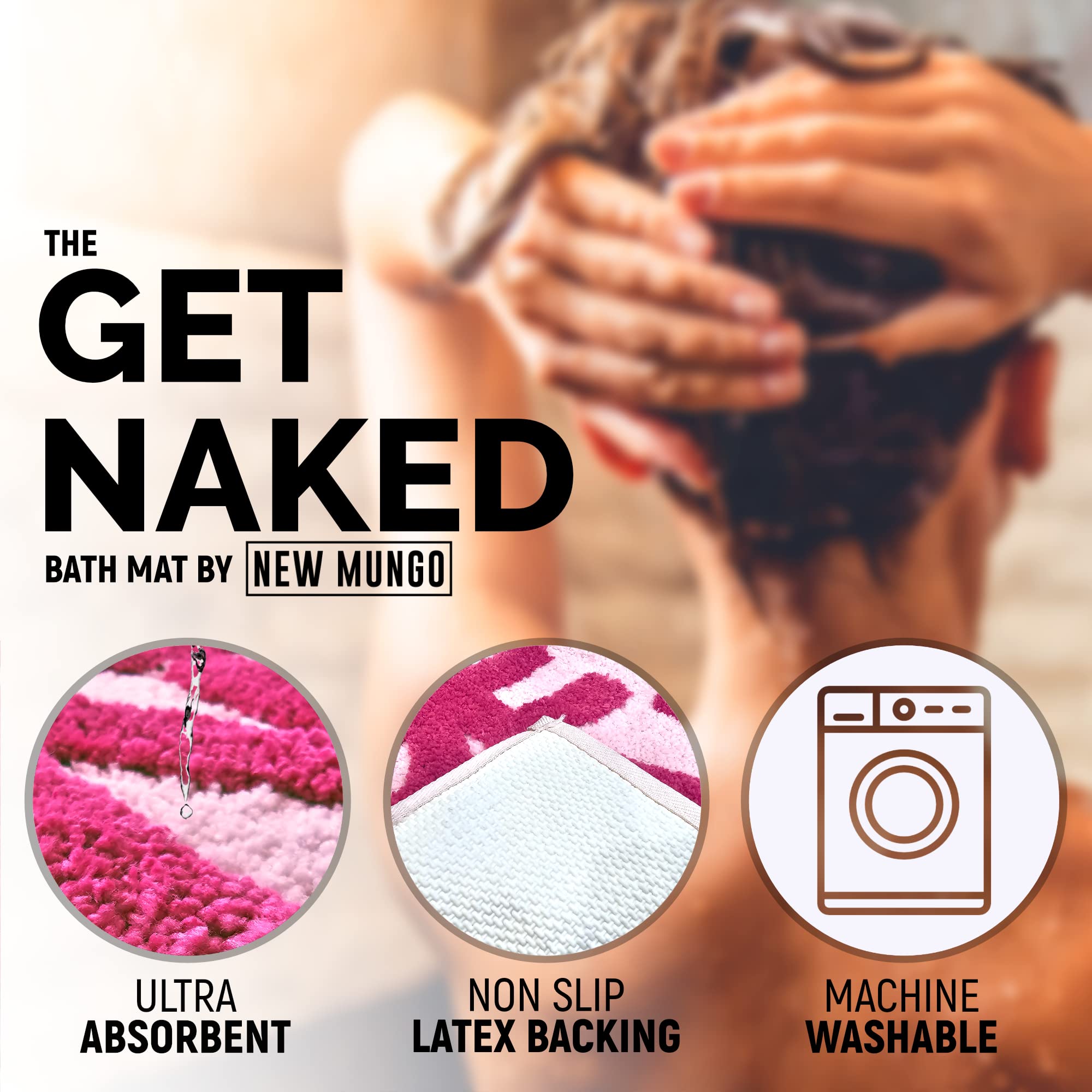 Get Naked Bath Mat - Cute Bathroom Rugs 31" x 20"