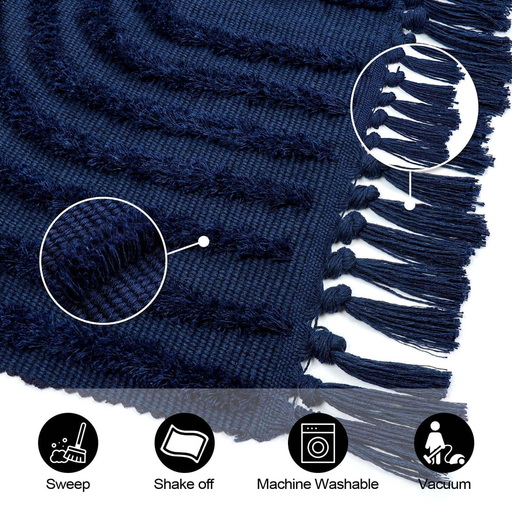 Washable Kitchen Runner Rug - Hand-Woven Bathroom Runner Rug with Tassels, Terracotta Entryway Runner Rug, Tufted Rainbow Bedroom Rug Runner, Hallway Rug for Laundry/Living Room