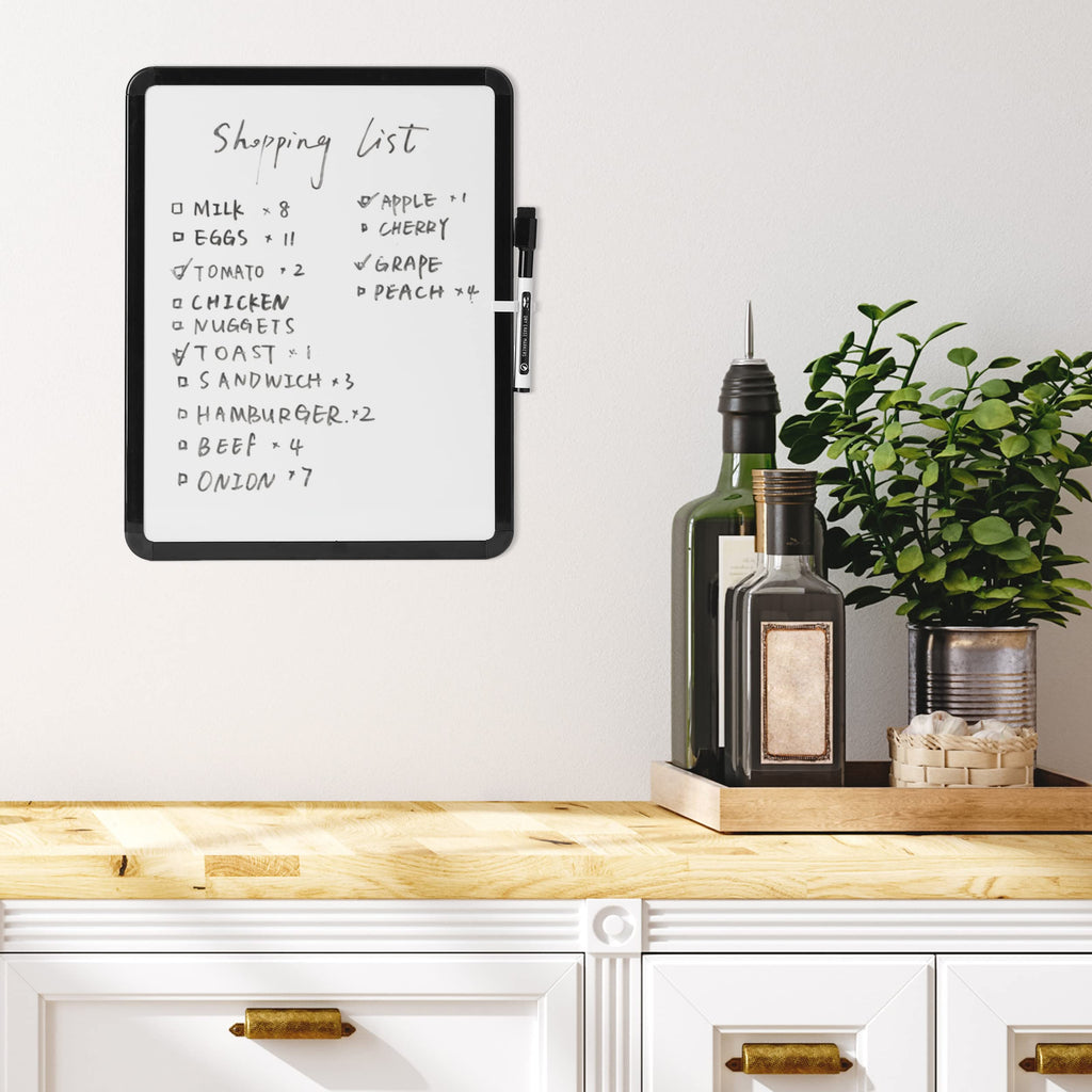 Dry Erase Board, 14â€?x 11â€?with a Black Dry Erase Marker Color Frame, Small White Board Dry Erase Whiteboard