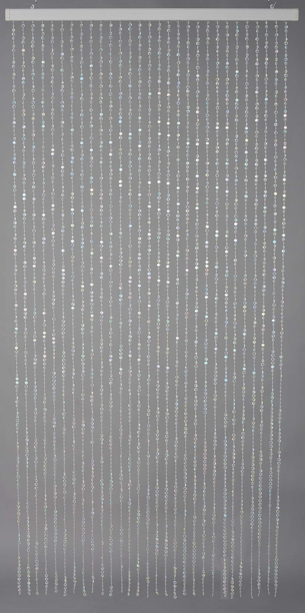 Strands Iridescent Crystal Beaded Curtain for Doorway Room Divider Party Bedroom Decorations, Diamond Cut Bead Curtain, 34 PCS 3FT X 9FT