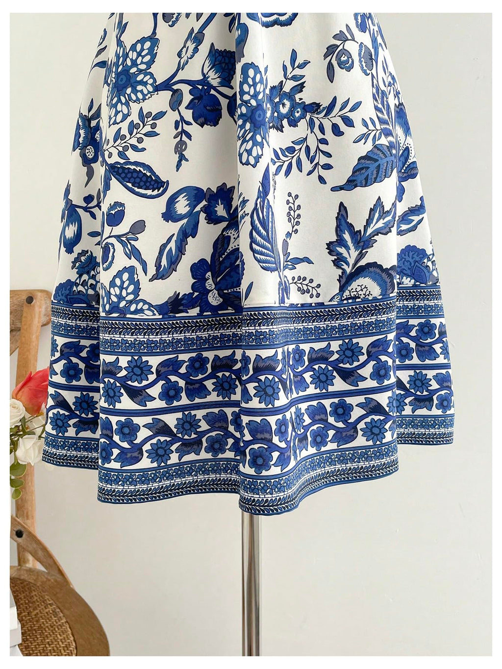 Women's Floral Halter Neck Vacation Dress Sleeveless Cut Out Boho Cami Dress