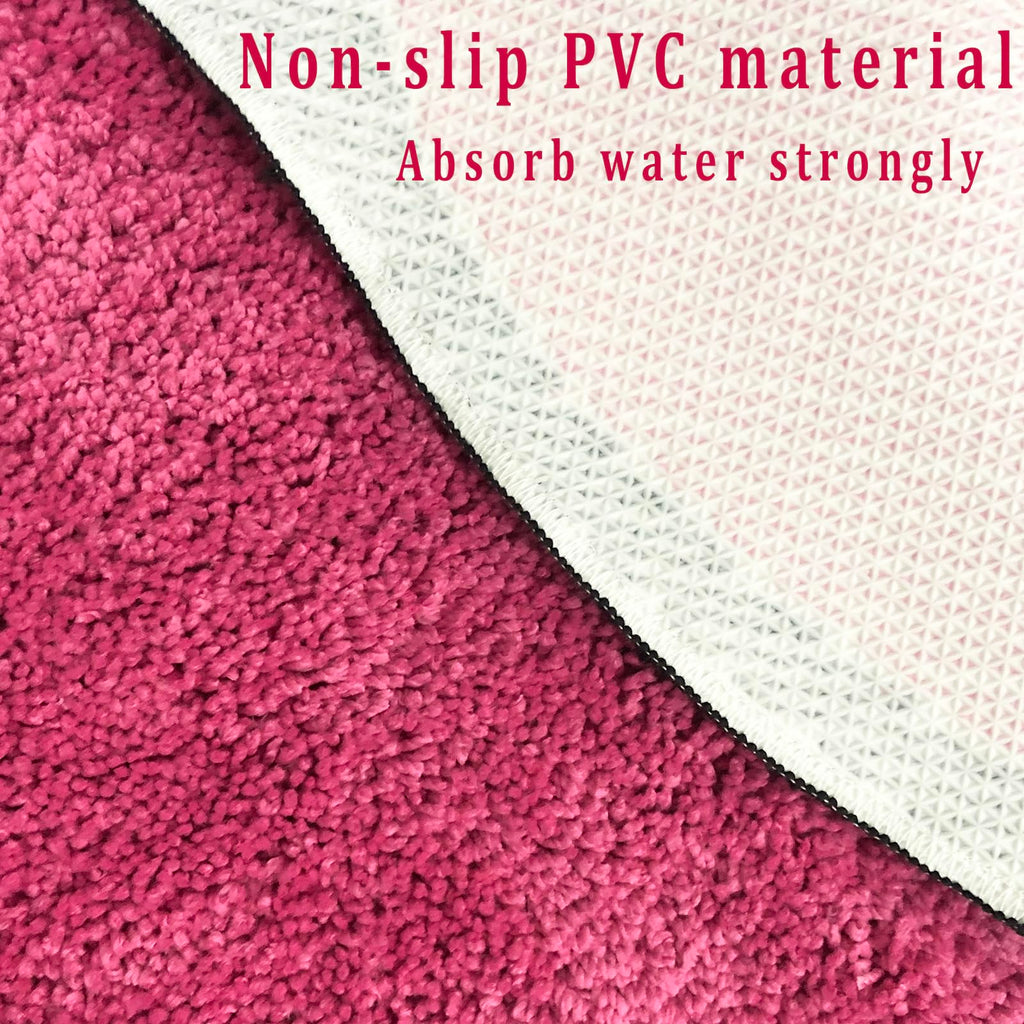 Pink Heart Shape Bathroom Mat - Soft and Absorbent Bath Mat, Non Slip Washable Bath Rug for Shower Bedroom Kitchen Living Room Decor