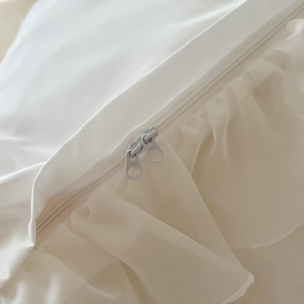 Girls Lace Bedding,Queen Comforter Cover Set, Chic Ruffled Duvet Cover with Lovely Bow,Princess Style 1 Duvet Cover with 2 Pillowcases, No Comforter-Hot Pink,Full Size