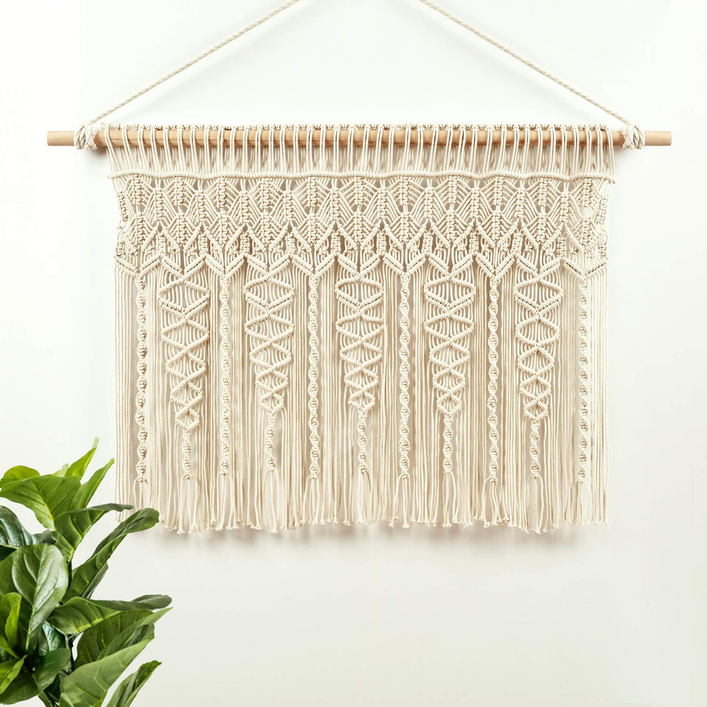 Lush Decor Boho Macrame Textured Cotton Valance Curtain