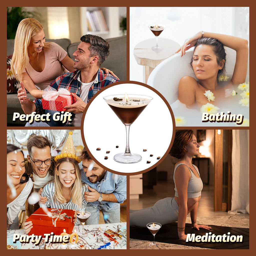 Chocolate Espresso Martini Candle â€?Scented Soy Wax Candle with Coffee & Cocoa Aromas, Long-Lasting 40H Burn Time