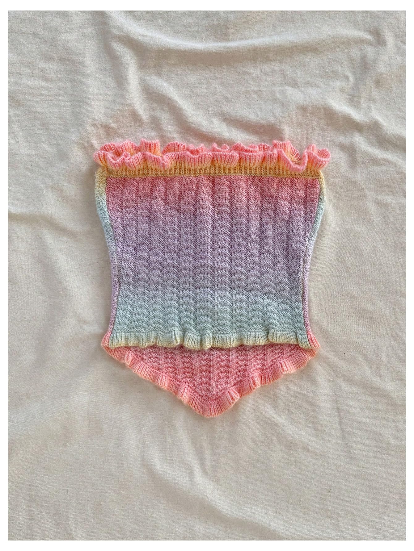 Women's Pearl Strapless Tops Summer Asymmetrical Tube Tops