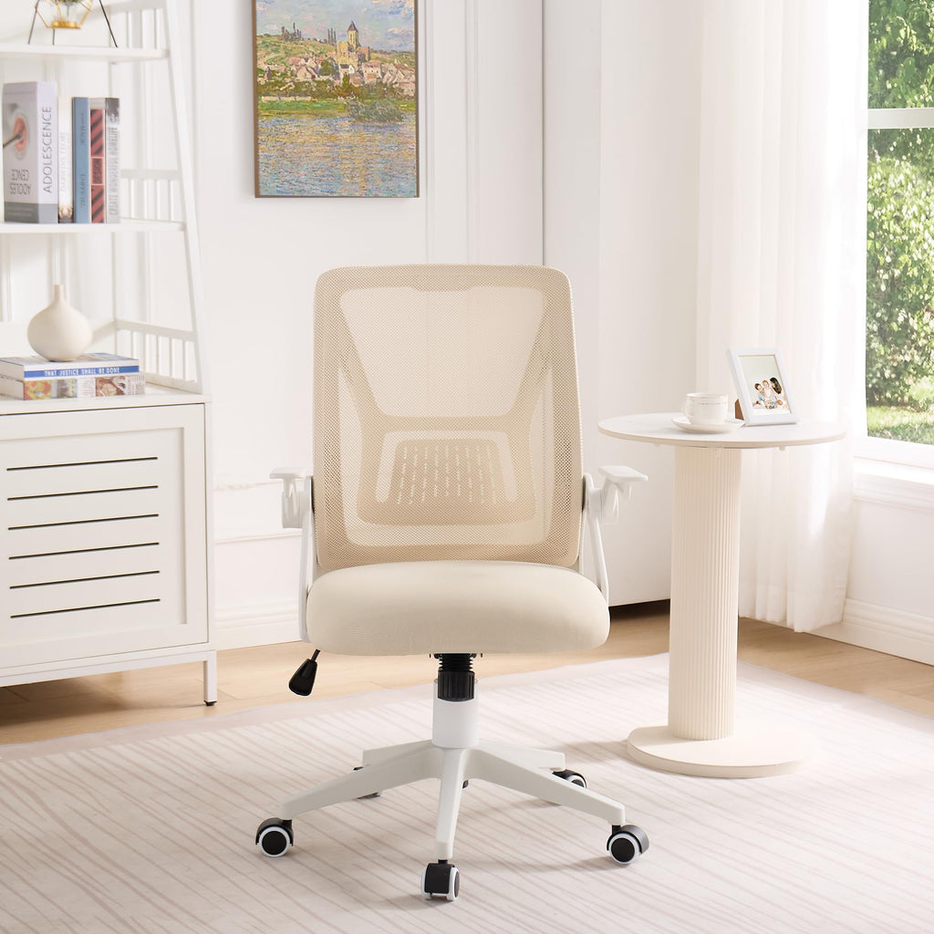 Mid-Back Swivel Ergonomic Office Chair with Adjustable Arms Mesh Lumbar Support
