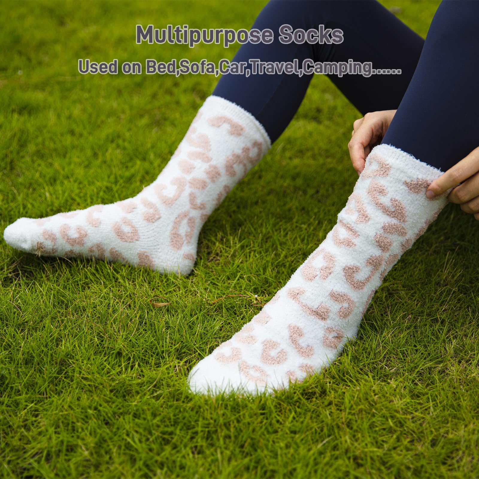 Fuzzy Socks for Women Leopard Print,Microfiber Cozy Socks Fluffy Warm Socks for Women, Luxury Gifts for Women