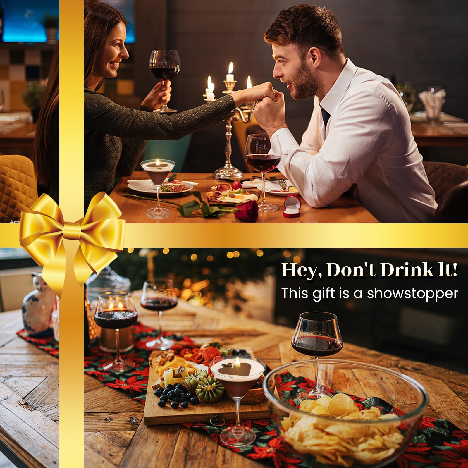 Chocolate Espresso Martini Candle â€?Scented Soy Wax Candle with Coffee & Cocoa Aromas, Long-Lasting 40H Burn Time