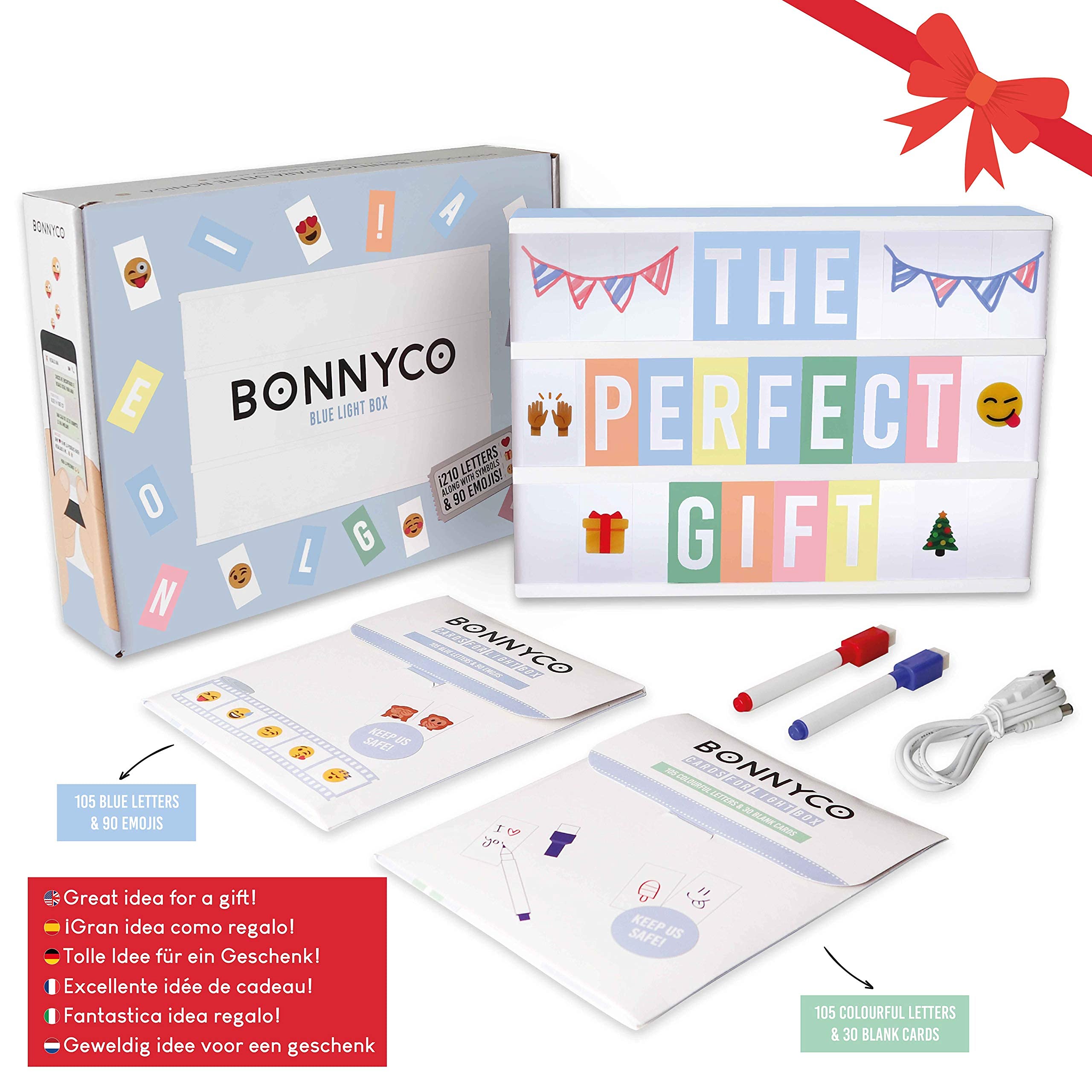 Light Box â€?400 Letters & Emojis, LED Sign for Home & Office Decor, Gifts for Women & Girls