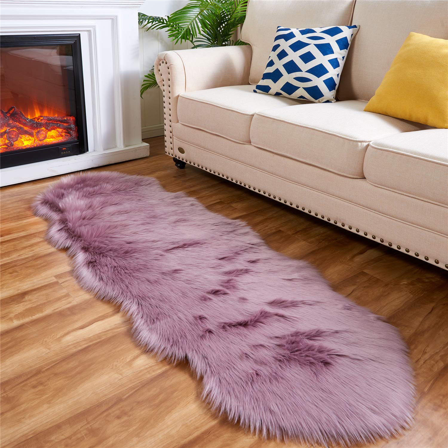 Ultra Soft Faux Fluffy/Fuzzy Shaggy Area Rug - Fur Chair Cover Seat Pad