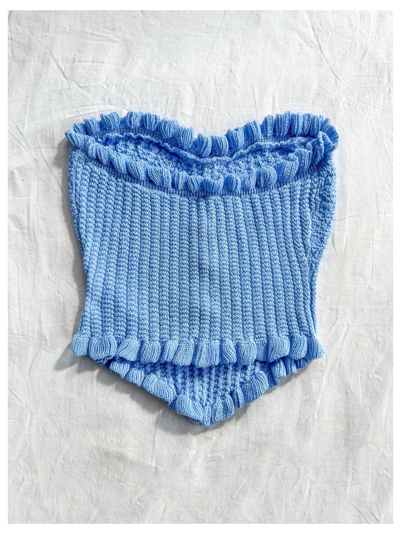 Women's Pearl Strapless Tops Summer Asymmetrical Tube Tops