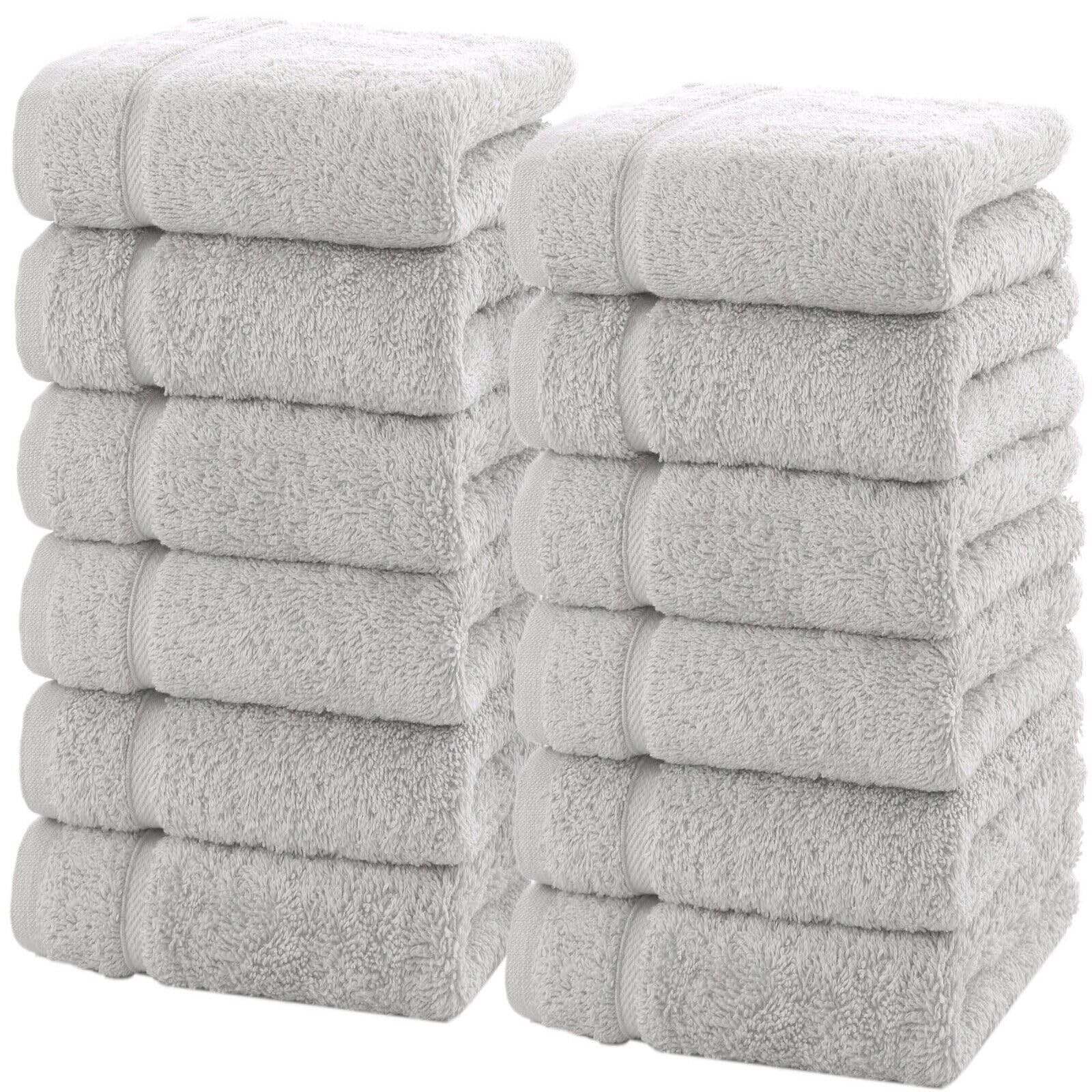 Linen Bath Towels Set for Bathroom Original Turkish Cotton Soft, Absorbent and Premium 2 Bath Towels, 2 Hand Towels, 2 Washcloths