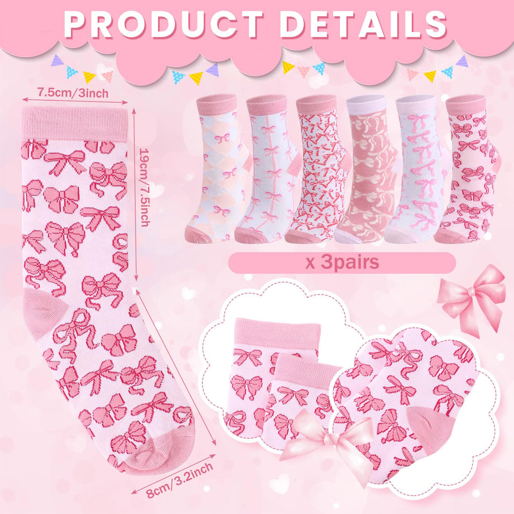 Coquette Pink Bow Socks Women's