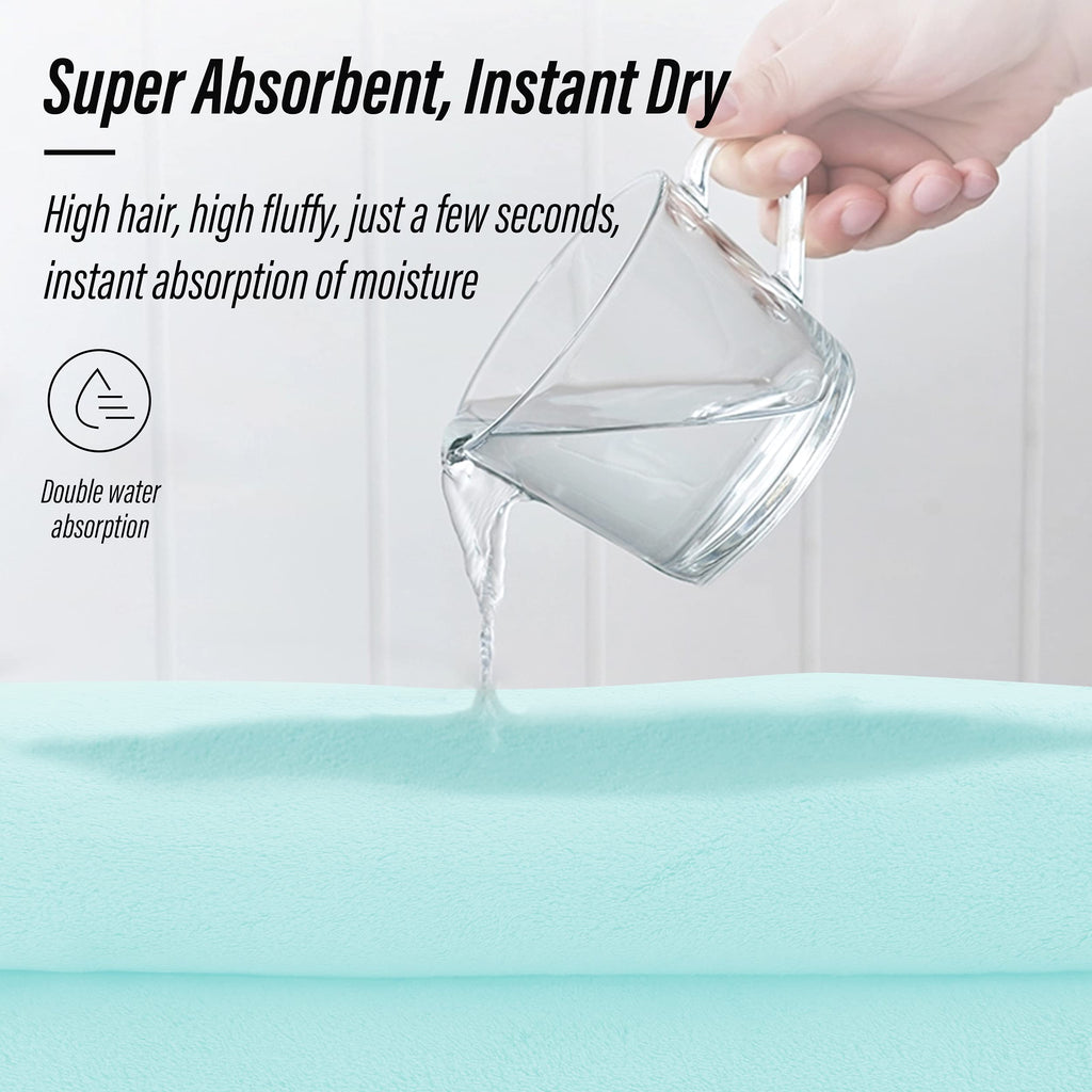 Ultra Soft Towel Set - Quick Drying - 2 Bath Towels 2 Hand Towels 2 Washcloths - Microfiber Coral Velvet Highly Absorbent Towel (6 Pcs)