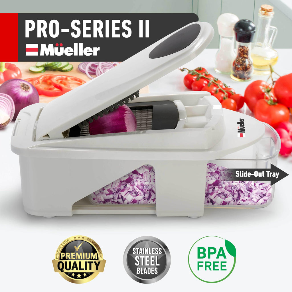 Mueller Pro-Series All-in-One, Mandoline Slicer for Kitchen, Food Chopper, Cucumber Slicer and Spiralizer, Cutter, Dicer, Grater, Kitchen Essentials