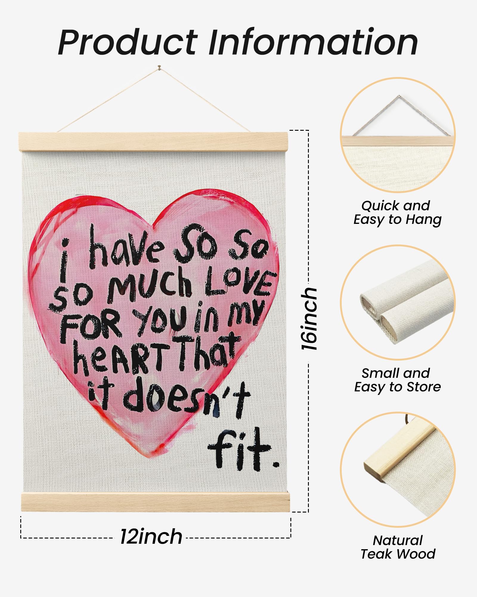 Trendy Preppy Poster Hanger Frame, Aesthetic Wall Art Decor