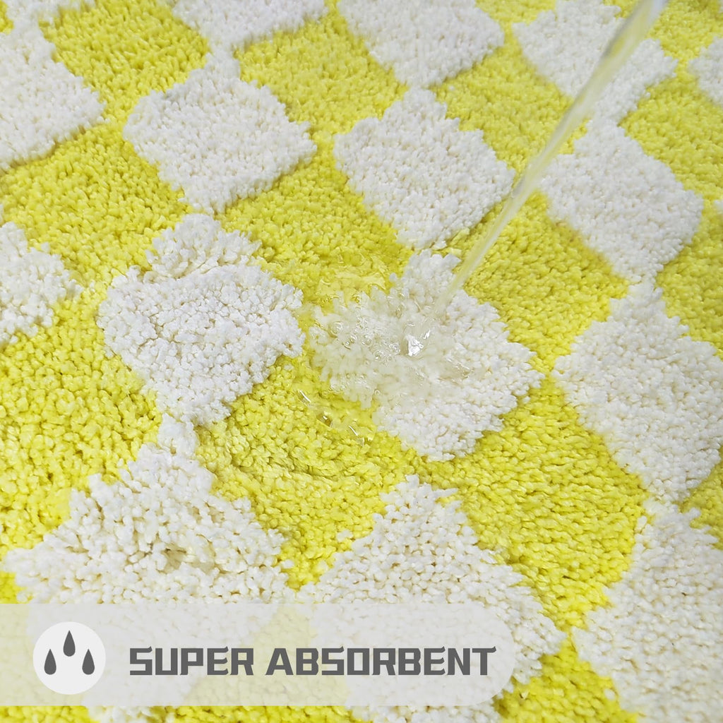 Cute Bath Mat for Bathroom Soft Super Absorbent Non Slip TPR Backing, Quick Drying, Machine Washable Bath