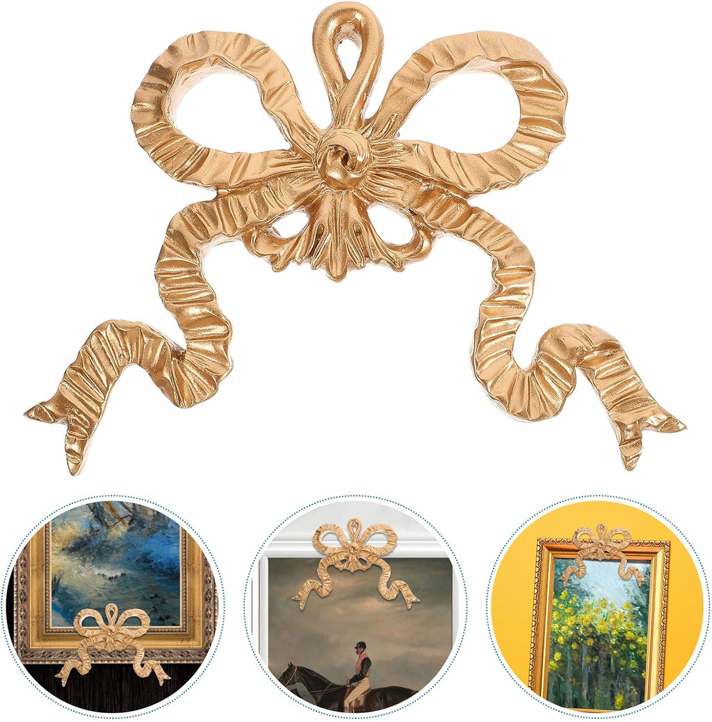 Bowknot Decoration Wall Hanging Resin Bow-knot Wall Art Pendant Photo Frame Bowknot Ornament for Furniture Wall Decor Bedroom