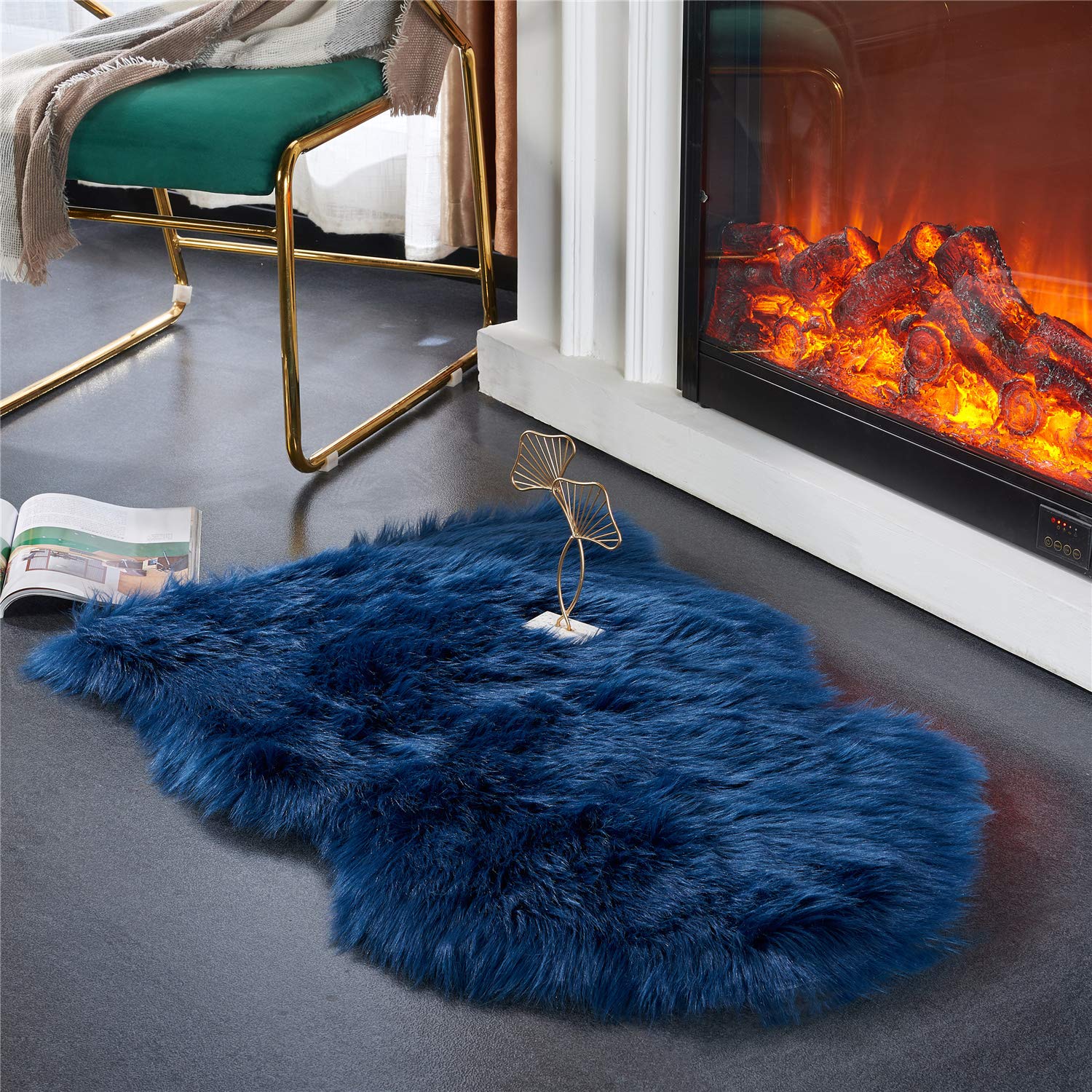 Ultra Soft Faux Fluffy/Fuzzy Shaggy Area Rug - Fur Chair Cover Seat Pad