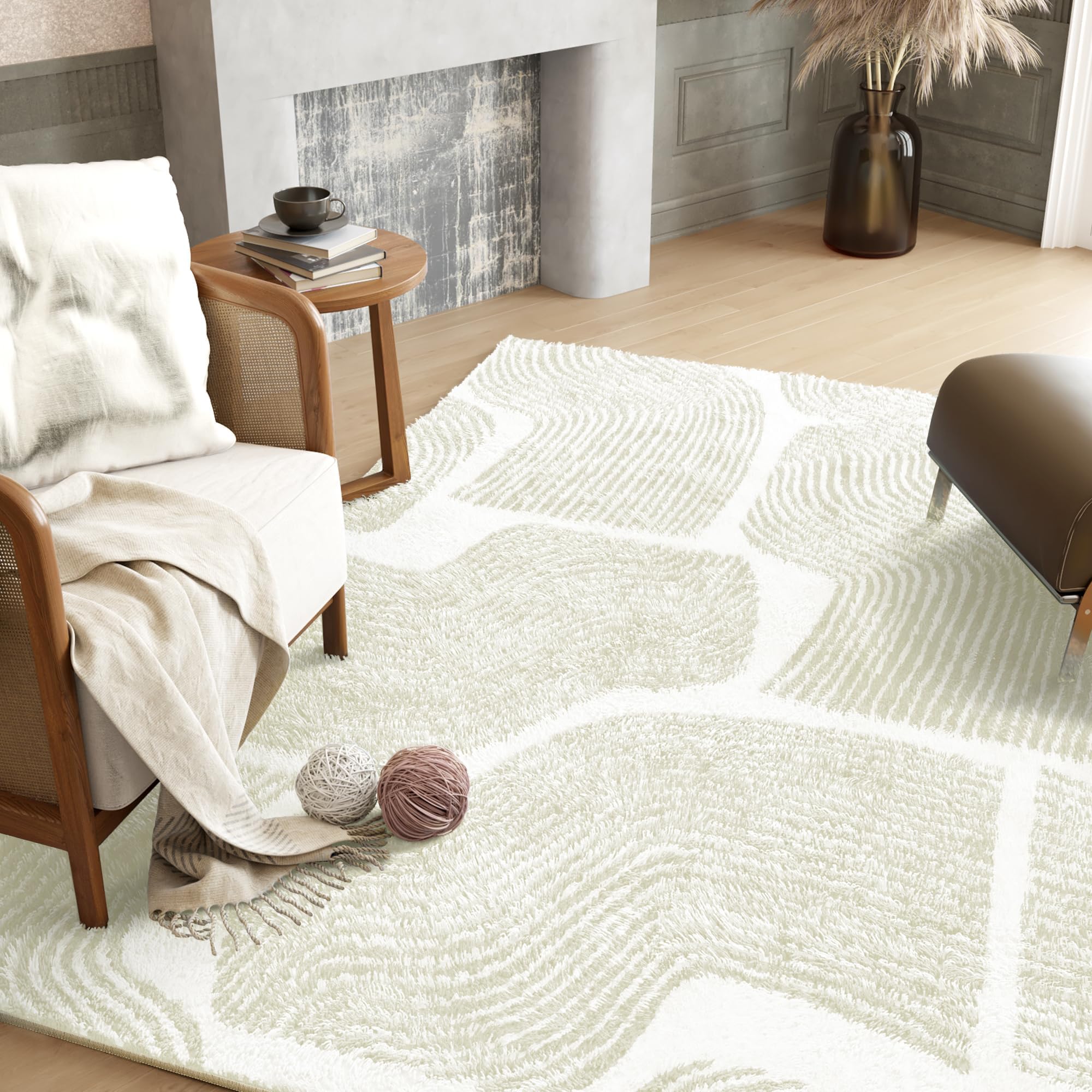 Zen Garden Area Rug - Ultra Soft Area Rug, Non Slip, Stain Resistant Living Room Rug, Washable Area Rugs for Living Room, Rugs for Bedroom
