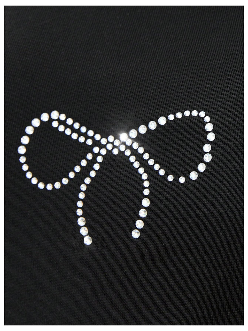 Women's Bow Sweatshirt Rhinestone Long Sleeve Crew Neck Loose Tops